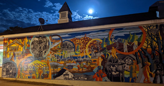 Mural at night Mural Work In Progress